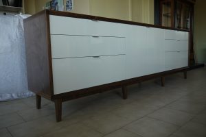 Gloss Lacquer and Walnut Buffet